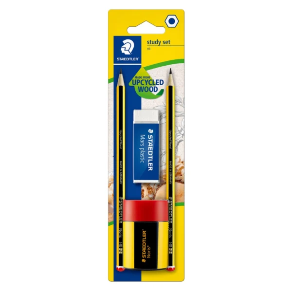 STAEDTLER Blyanter, viskelæder og blyantspidser, 4 stk