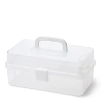 Plastboks med låg Transparent 30,5 x 16,5 cm, 10 rum