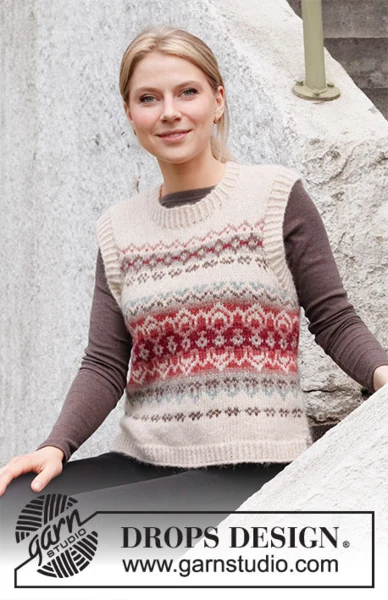 217-2 Mistletoe Muse Vest by DROPS Design