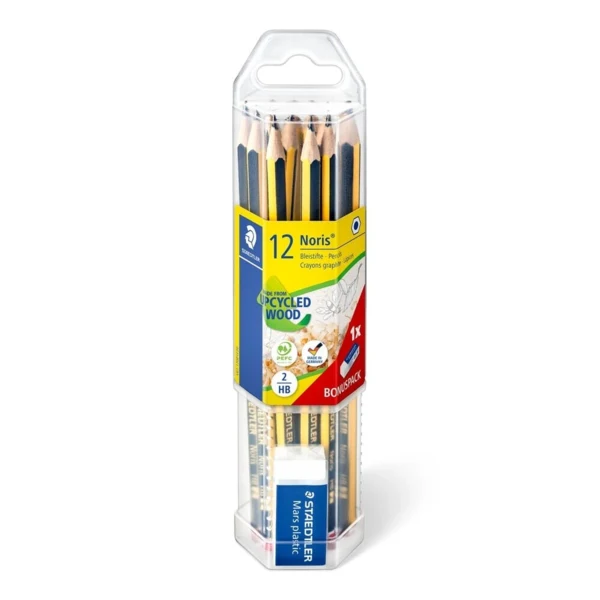STAEDTLER Noris Blyanter & viskelæder, 12 + 1 stk