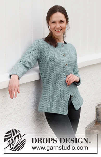 216-34 Grey Owl Jacket by DROPS Design