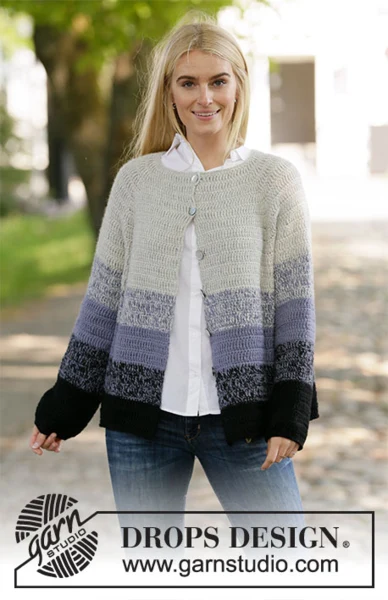206-14 Purple Dawn Jacket by DROPS Design