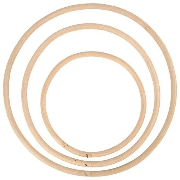 Bambusringe, 3 stk, 15,3+20,3+25,5 cm