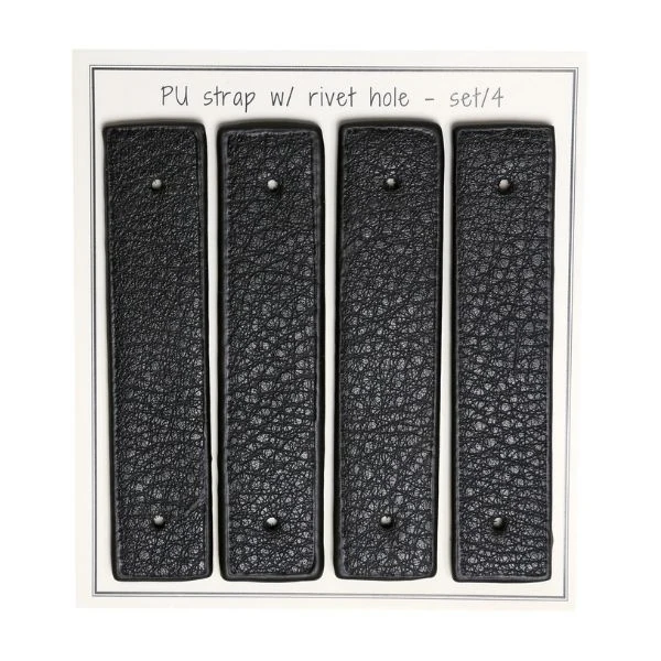 Go Handmade Remme til nitter, 8,5 x 1,8 cm, 4 stk Sort