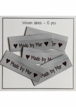 Go Handmade Vævede labels, Made by Mor, 50 x 11,5 mm, 10 stk