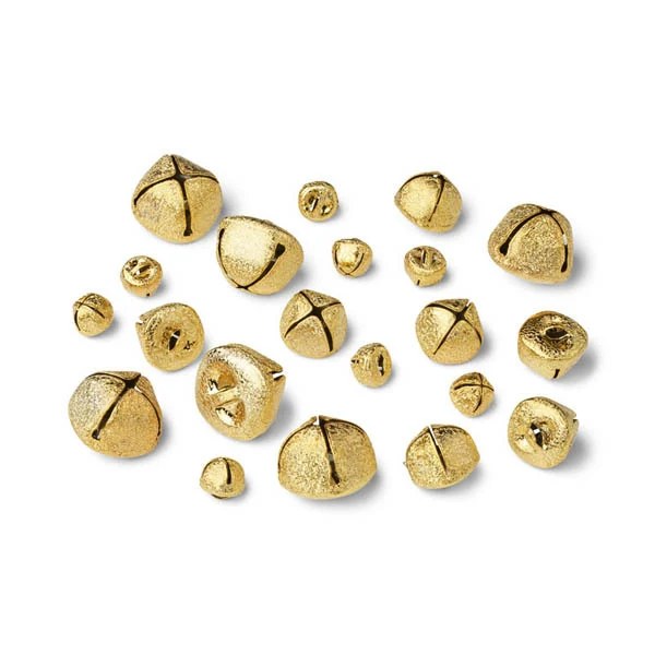 HobbyArts Bjælder, Guld glittermix, 20 stk.