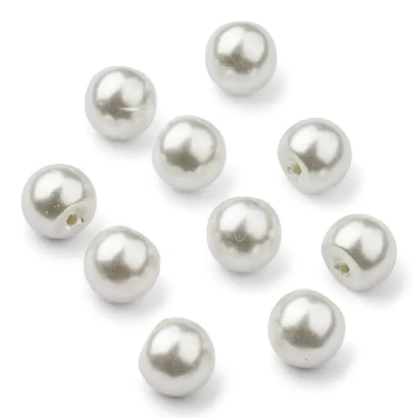 HobbyArts Perleknapper, Hvid, 18 mm, 10 stk