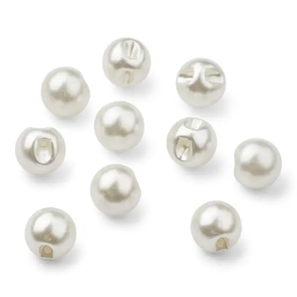 HobbyArts Perleknapper, Hvid, 15 mm, 10 stk