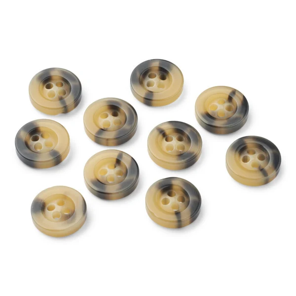 LindeHobby Beige/Sorte Plastikknapper, 28 mm, 10 stk