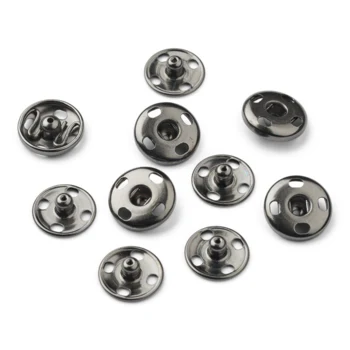 LindeHobby Trykknapper, Sort, 5 sæt 10 mm