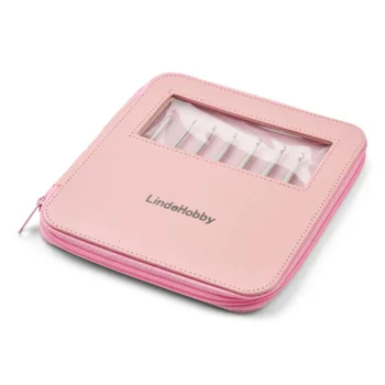 LindeHobby Hæklenålesæt, Pink, 9 størrelser