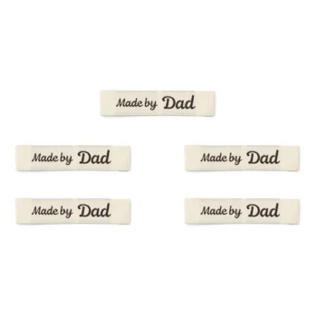 LindeHobby Made By Label (7 cm x 1 cm), Natur, 5 stk Made by Dad