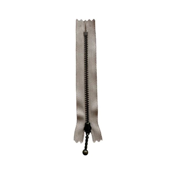 YKK Fast Lynlås Antik Messing 4 mm 12 cm