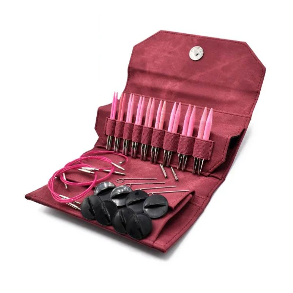LYKKE Udskiftelige Rundpindesæt Blush, Crimson, 9 cm