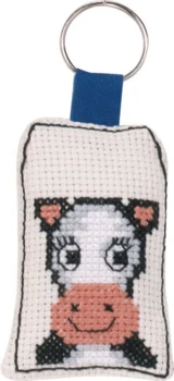 Broderikit Nøglering ko 5 x 7 cm