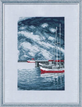Broderikit Mole og sejlskibe R5636 26 x 35 cm