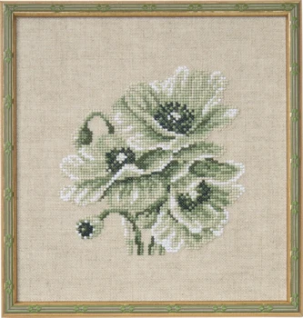 Broderikit Valmuer 18 x 19 cm