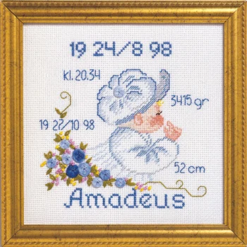 Broderikit Dåb Amadeus R 5420/82 19 x 19 cm
