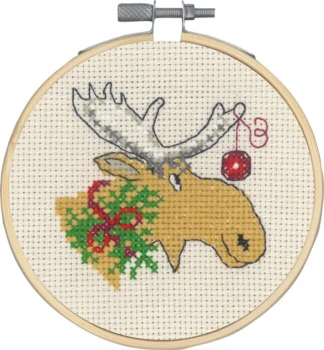 Broderikit Elg & julekugle m/5810/10 10 Ø cm