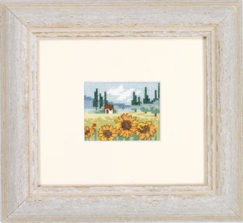 Broderikit Solsikkemark 6,5 x 5 cm
