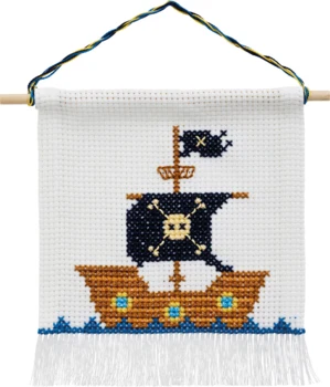 Broderikit Pirat skib m/5119/18 16 x 18 cm