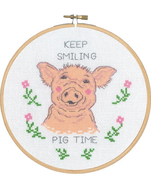 Broderikit Keep Smiling Pig Time 5810/18 18Ø