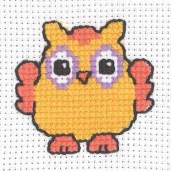 Broderikit Ugle orange 8 x 8 cm