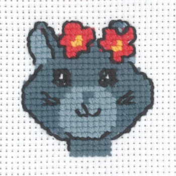 Broderikit Kat 8 x 8 cm