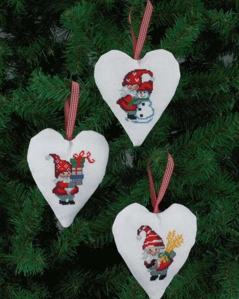 Broderikit Julemand & Snemand 11 x 13 cm 3 pk