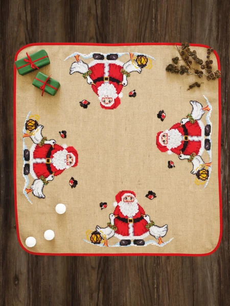Broderikit Julemand & gæs 120 x 120 cm