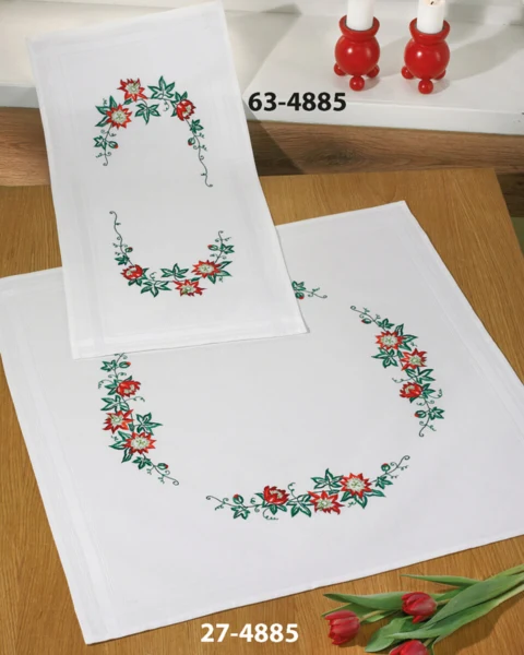Broderikit Juleroser 40 x 80 cm