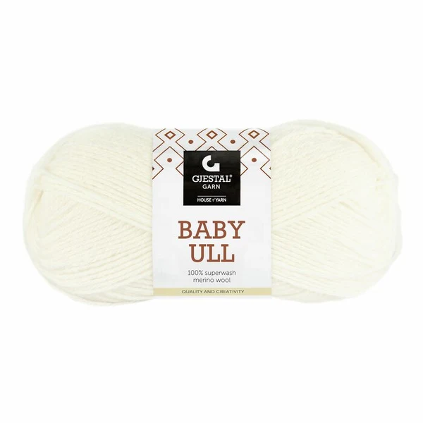 Gjestal Baby Ull 0017 Halvbleget hvid