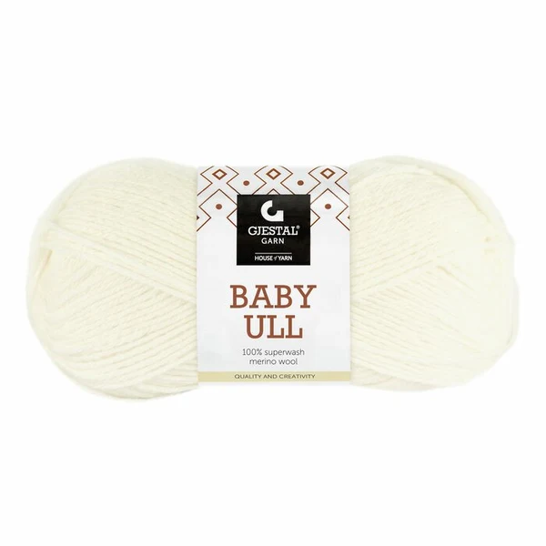 Gjestal Baby Ull 0020 Ubleget hvid