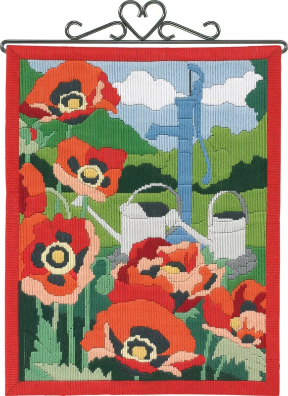 Broderikit Valmuer 30 x 38 cm