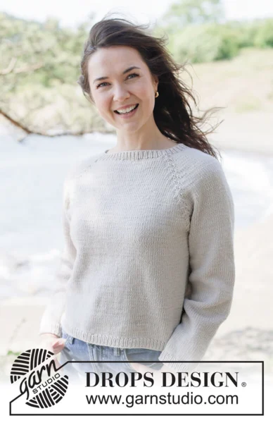 264-15 Frost Petal Sweater by DROPS Design