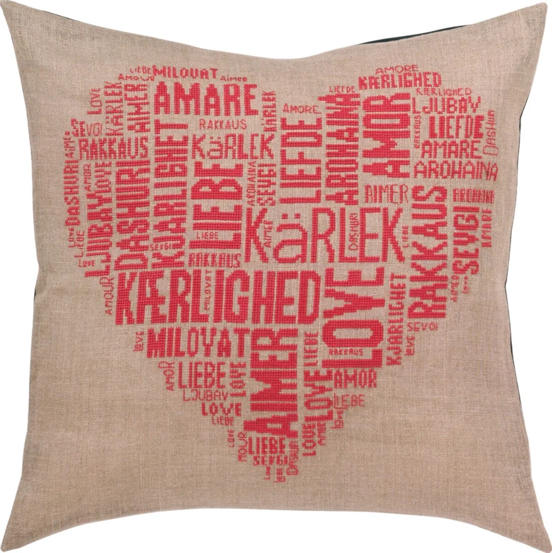 Broderikit Love pink 60 x 60 cm