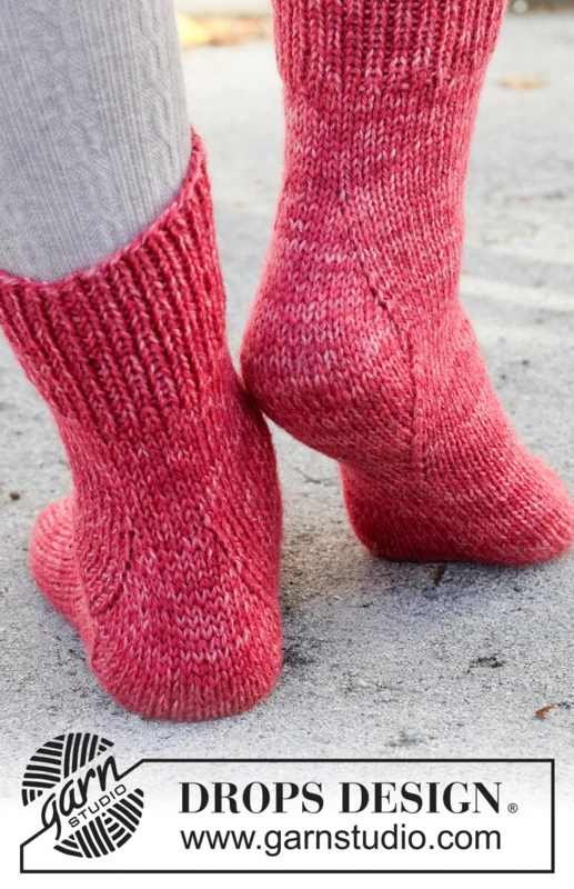 261-66 Garnet Glow Socks by DROPS Design