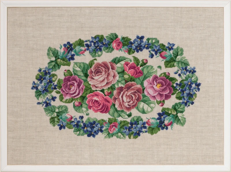 Broderikit Roser 60 x 44 cm
