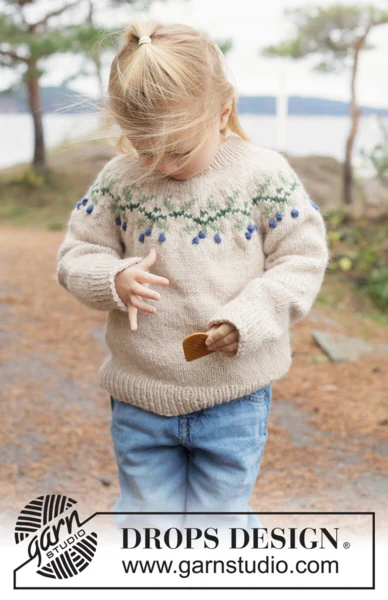 50-4 Blue Holly Sweater by DROPS Design