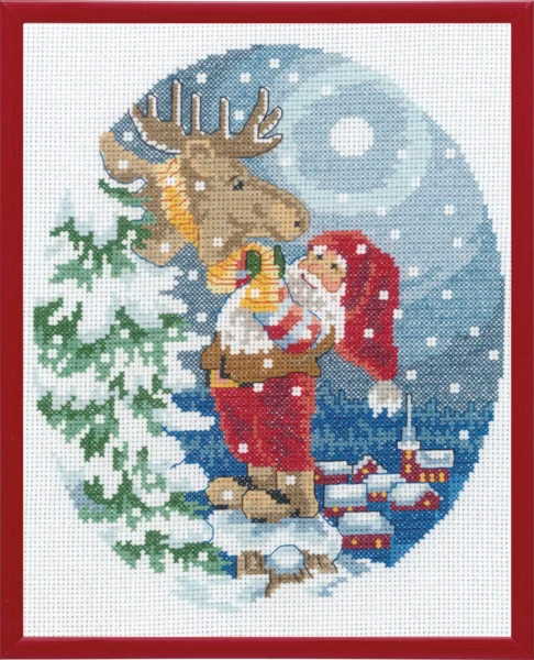 Broderikit Nissen m/elg R5798 20 x 25 cm
