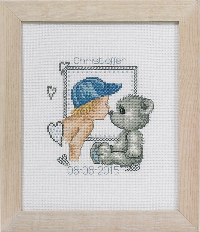 Broderikit Bamsekys Christoffer 19 x 23 cm
