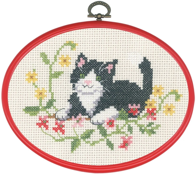 Broderikit Sort kat m/5959/30 13 x 18 cm