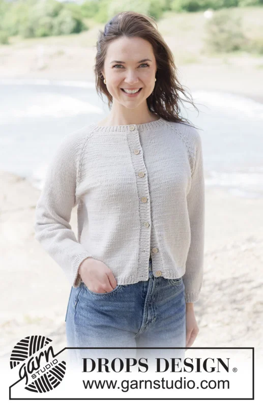 264-16 Frost Petal Cardigan by DROPS Design