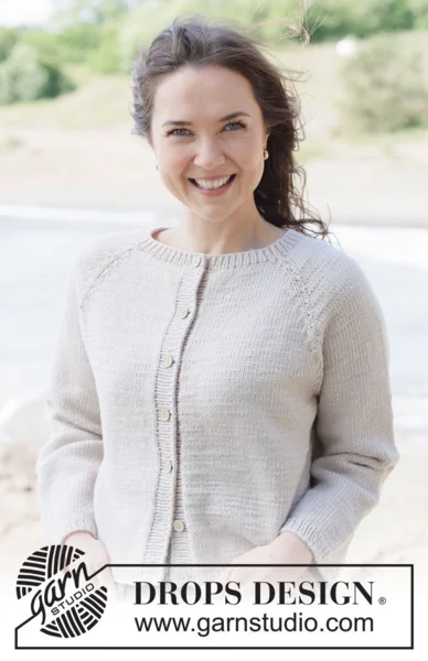 264-16 Frost Petal Cardigan by DROPS Design