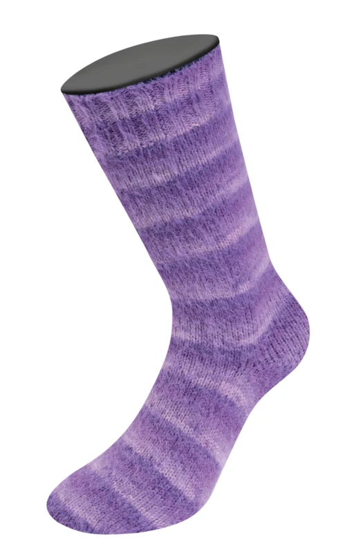 Lana Grossa Cosy Socks Soft Stripes 114 Lys lilla/lilla/violet