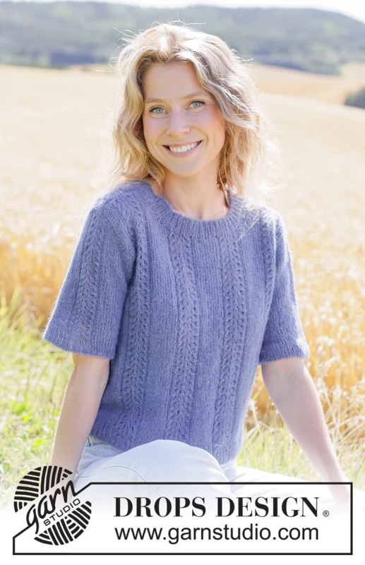 266-10 Lilac Serenade Top by DROPS Design