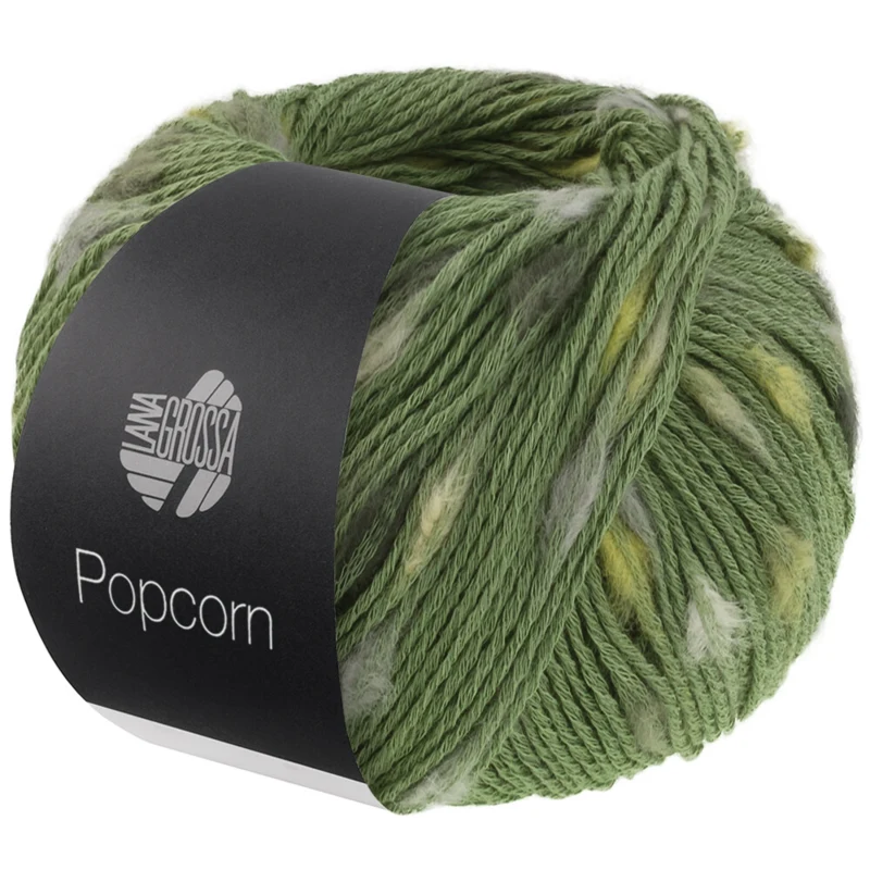 Lana Grossa Popcorn 15 Grøn/råhvid/beige/pistacie/mørkegrå