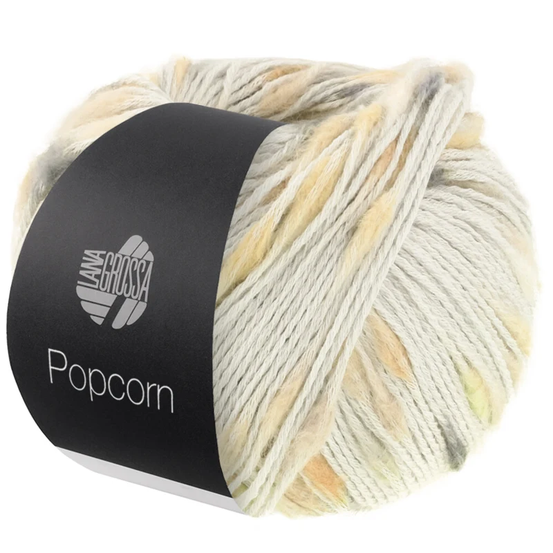 Lana Grossa Popcorn 10 Sølvgrå/beige/grå/mørkegrå