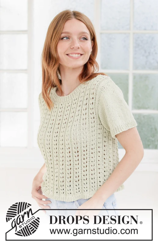 266-26 Sweet Lime Top by DROPS Design