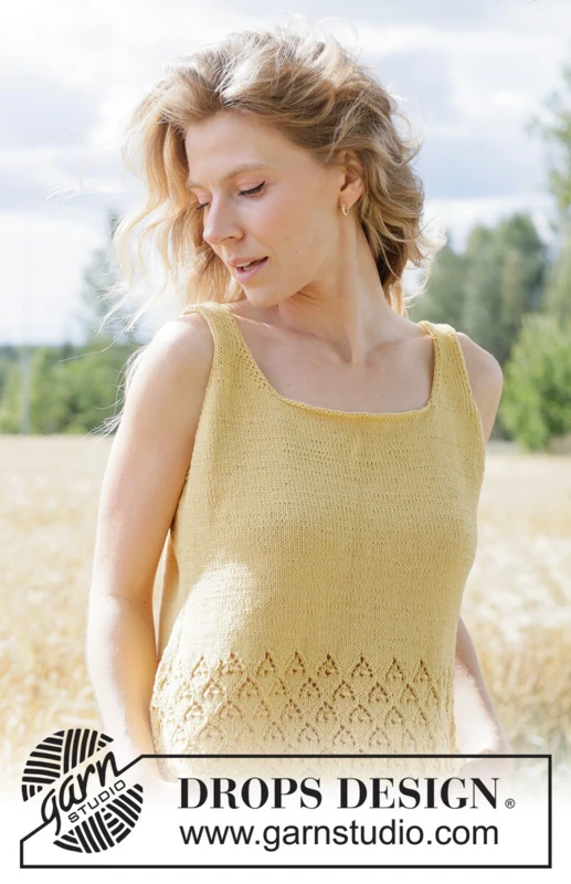 268-14 Sunflower Slip Top by DROPS Design
